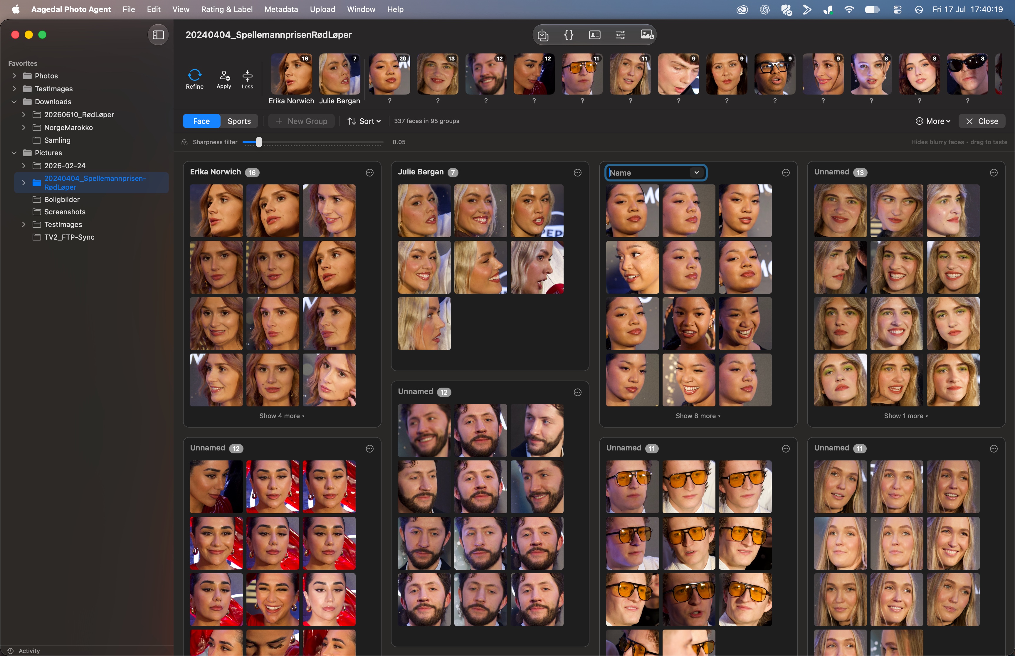 Aagedal Photo Agent face tagging view